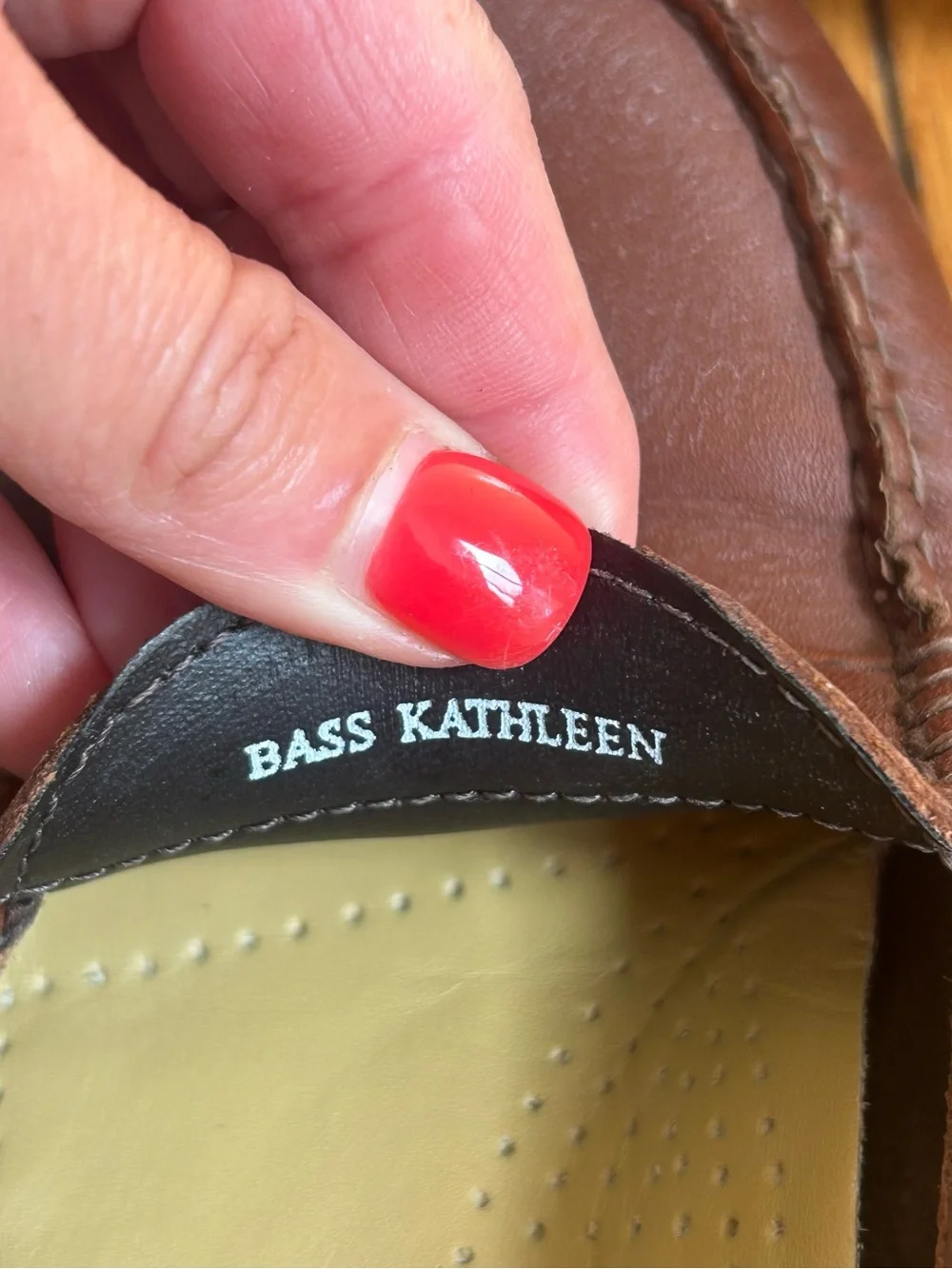 Bass Co Weejuns Bass Kathleen Brown Leather Woman’s Sz 5.5M Penny Loafer VTG